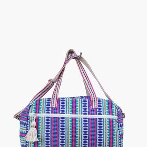 SOLD - Sienna Striped Weekender Bag With Tassels
